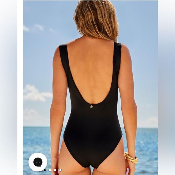 Boston Proper Amita Naithani V-neck Sequin Embellished One Piece Swimsuit-black - Picture 14 of 16